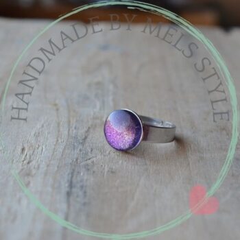 Handgemaakte ring Amber