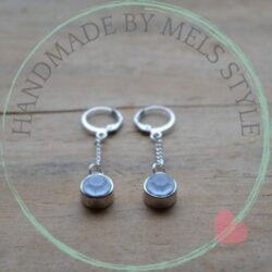 Handgemaakte oorbellen swarovski kristallen wit