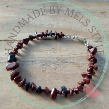 Handgemaakte armband natuursteen bruin