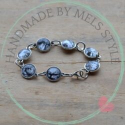 Handgemaakte armband glascabochon mistery