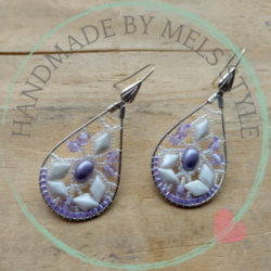 Handgemaakte purple passion oorbellen