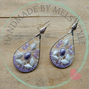 Handgemaakte purple passion oorbellen