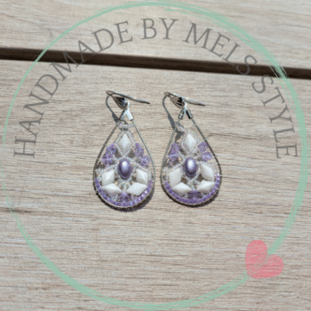 Handgemaakte purple passion oorbellen