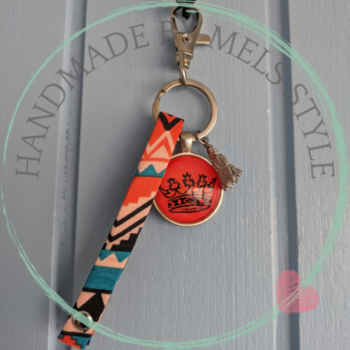 Handgemaakte sleutel & tassenhanger orange - Afbeelding 3