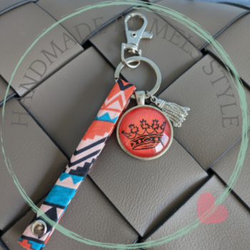 Handgemaakte sleutel & tassenhanger orange - Afbeelding 4